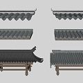 Chinese-style eaves line 3d model