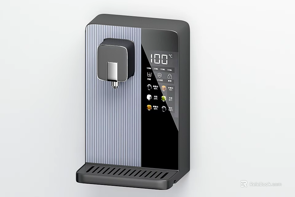 Modern Instant Heating Water Dispenser With Temperature Display And Control Panel 3d model 
