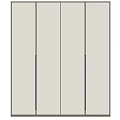 Modern White Wardrobe With Smooth Panel Doors And Metal Handles Design 3d model