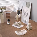 Modern Tabletop Decorative Ornaments Set With Flowers Vase Candles And Plate