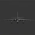 Gray Body Passenger Airplane Model With Red Wing Markings And Detailed Exterior Design