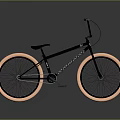 Black BMX Bicycle With Orange Wheels Modern Design And Reflective Surface