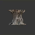 Natural Wooden Stump Table With Unique Solid Wood Base For Home Decor 3d model