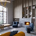 Modern Apartment Interior With Spiral Staircase Wooden Walls And Bookshelves