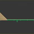 Modern Wooden Platform Structure With Green Supports And Smooth Surface Design