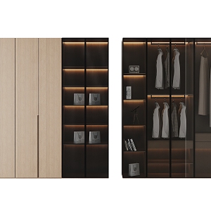 Wardrobe Glass Wardrobe Minimalist Wardrobe 3d model