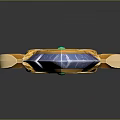 Fantasy Decorative Sword With Green Blade Intricate Golden Patterns And Purple Hilt