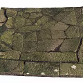 Moss Covered Stone Paved Ground With Irregular Shaped Bricks And Natural Texture 3d model