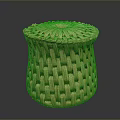Handcrafted Woven Stool With Rounded Top Natural Fiber And Rustic Design