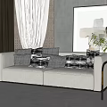 modern double sofa double fabric sofa 3d model
