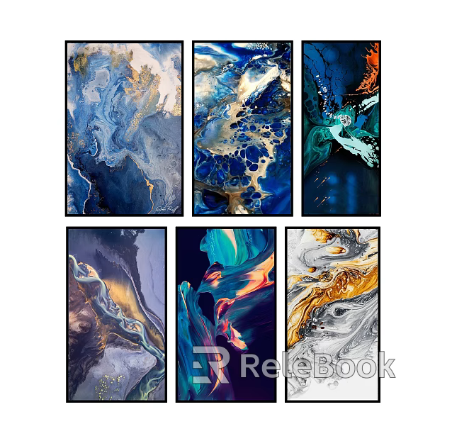 Modern Abstract Painting Abstract Decorative Painting Oil Painting Hanging Painting 3d model 
