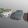 Colorful Convertible Cars With Various Models And Open Top Designs