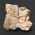Natural Rock Formation With Textured Surface And Cracked Beige Brown Layers