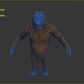 Realistic Brown Bear 3D Model With Standing Posture And Open Mouth