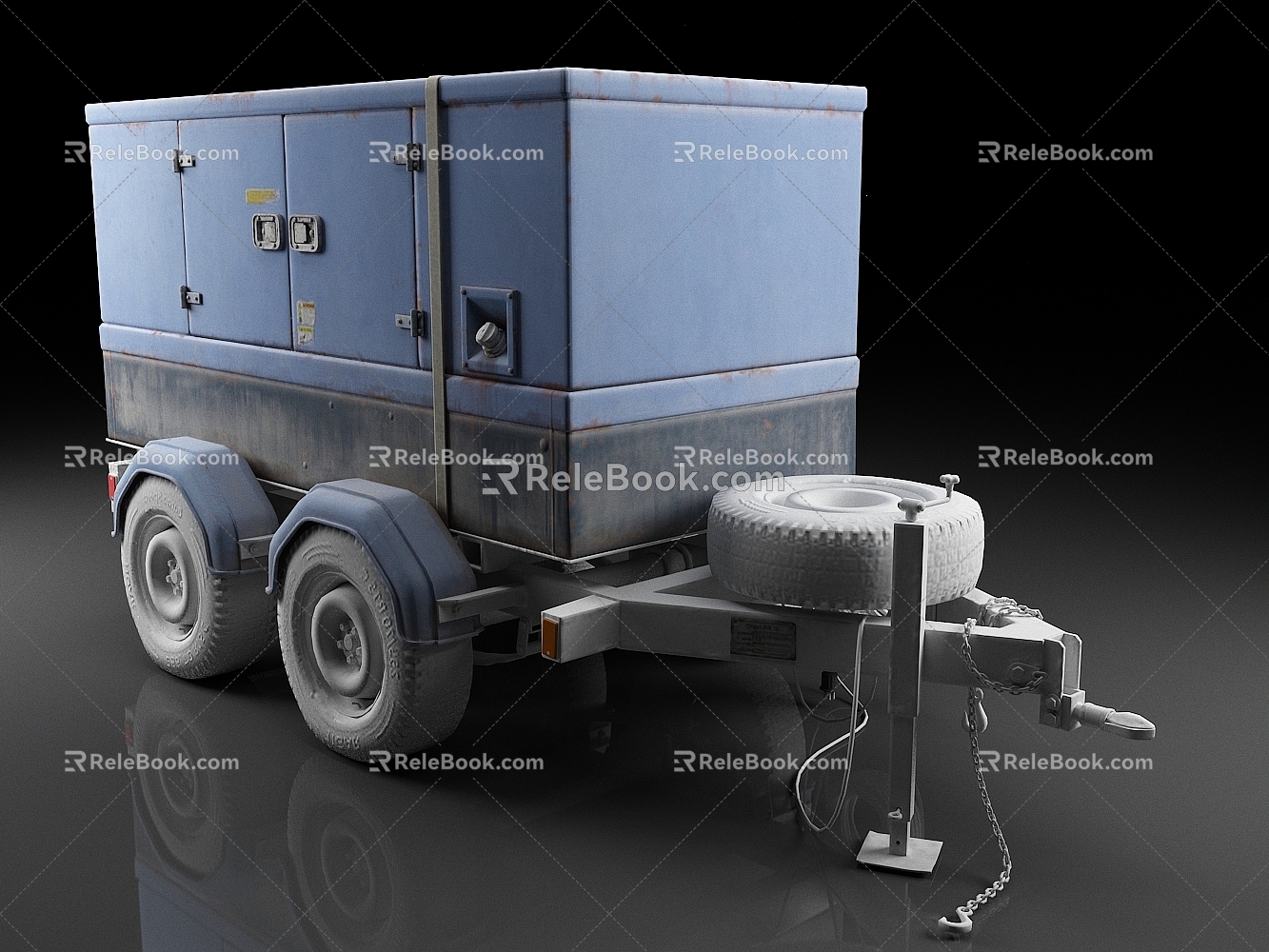 Diesel generator mobile generator trailer power generation equipment 3d model