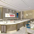 Luxurious China Gold Jewelry Store Interior Design With Display Cases And Counters