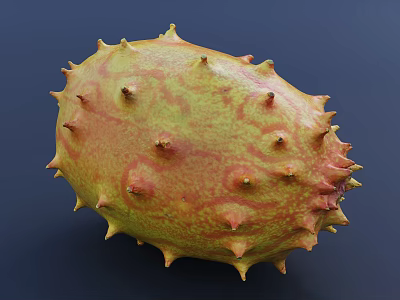 Modern African horn melon exotic fruit horn melon fruit 3d model