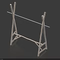 White Minimalist Stand With Four Vertical Posts And Horizontal Crossbars Stable Base Design 3d model