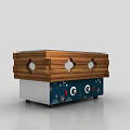 Electric Multi Compartment Kitchen Appliance with Wooden Decoration and Knob Control for Cooking