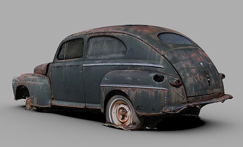 Rusty '40s cars 3d model