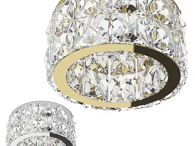 Decorative Crystal Downlights and Spotlights with Modern Gold Frame for Interior Lighting 3d model