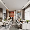 Modern reception area Sales department Negotiation area 3d model