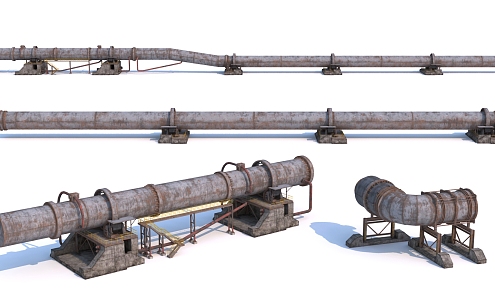 Modern Industrial Chemical Equipment Steel Plant Equipment Cement Plant Equipment Refinery Equipment Tempered Wastewater Sewage Pipe Type Pipe Industrial Steel Equipment 3d model