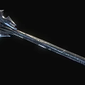Silver Decorative Spear With Intricate Patterns Sharp Blade And Carved Texture On Black Background 3d model
