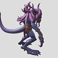Game Movie Fantasy Monster Character With Purple Tentacles And Sharp Claws