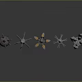 Five Different Designed Metal Hammers With Decorative Handles And Unique Metallic Heads