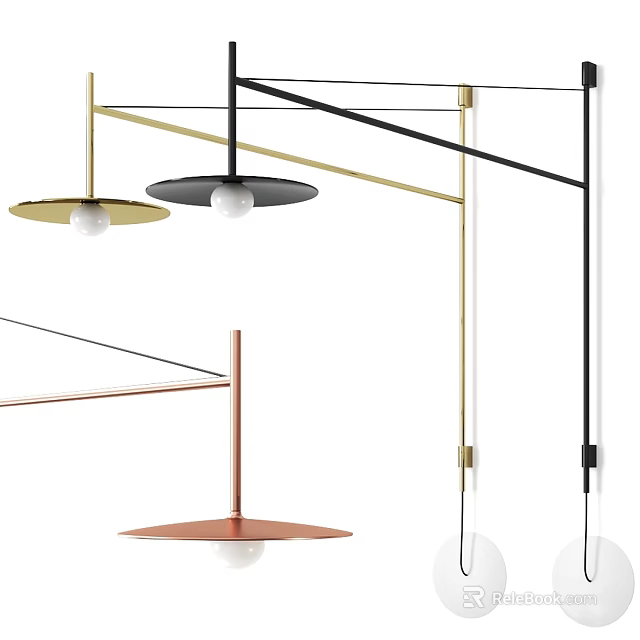 Modern Wall Lamps With Black Gold Copper Finishes For Stylish Home Interior 3d model 