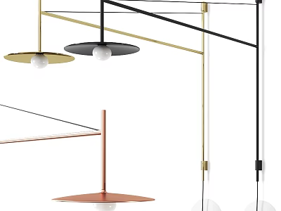 Modern Wall Lamps With Black Gold Copper Finishes For Stylish Home Interior 3d model