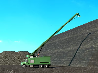 Spray machine with green belt animation adjustable 3d model