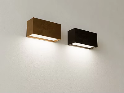 Modern Minimalist Brown and Black Wall Lamps on White Wall with Bright Lighting 3d model
