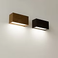 Modern Minimalist Brown and Black Wall Lamps on White Wall with Bright Lighting
