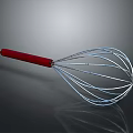 Stainless Steel Whisk With Red Handle For Kitchen Baking And Cooking Needs