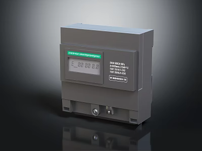 Electronic Energy Meter With Digital Display And Voltage Current Measurement Parameters 3d model