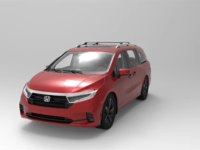 Red Honda MPV With Stylish Roof Rack And Modern Exterior Design 3d model