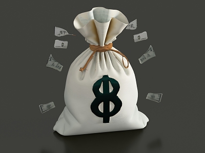 Money Bag Financial Symbol Money Dollar Money Symbol 3d model