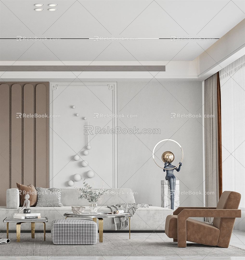 modern living room 3d model