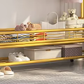 Golden Clothes Rack With Multiple Hanging Clothes Storage Shelf Near Sofa And Sunflower Decor