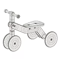 Wooden Children's Bed Modern Stylish Design With Green Frame Natural Wood Wheels And Sturdy Steps
