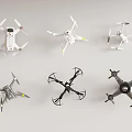 Public Facilities Showcasing Different Drone Models With Various Designs And Colors 3d model
