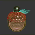 Elegant Luxury Perfume Bottle Featuring Gold Geometric Lattice And Shiny Dark Brown Body