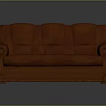 Multi Seat Red Leather Sofa with Traditional Carved Armrests and Stitched Details