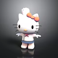 Hello Kitty Character Design With White Body Red Bow Blue Outfit And Open Arms Pose
