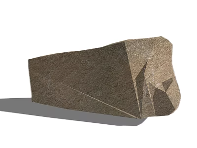 Natural Stone Wood Decorative Piece With Geometric Cut And Textured Surface 3d model