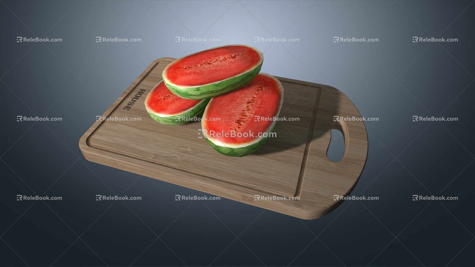 Watermelon Cut Watermelon Fruit Chopping Board Chopping Board 3d model