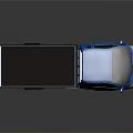 Blue Small Pickup Truck With Open Bed Cab And Shiny Silver Wheels