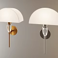 Modern Wall Lamps With White Shades And Gold Silver Metal Bases